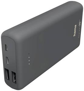 Hama Supreme 20HD Powerbank 20000 mAh LiPo USB-A, USB-C Dunkelgrau
