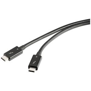 renkforce Thunderbolt™-Kabel Thunderbolt™ 4 USB-C Stecker 0.80m Schwarz doppelt geschirmt RF-5