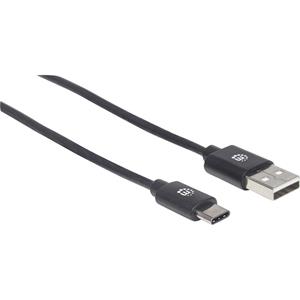 manhattan USB-Kabel USB 2.0 USB-A Stecker, USB-C™ Stecker 2m Schwarz 354929