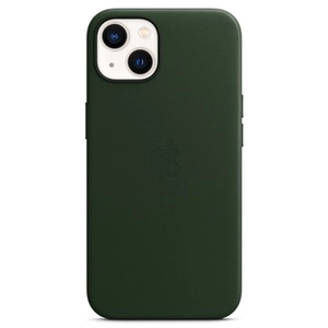 Apple Leder Case MagSafe iPhone 13 | Schwarzgrün