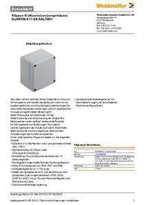 Weidmüller KLIPPON K11 EX RAL7001 Universal-Gehäuse 75 x 80 x 57 Aluminium Silber-Grau 1St.
