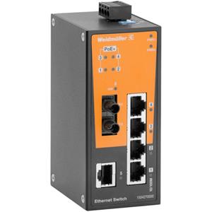 Weidmüller 1504290000 IE-SW-BL06T-1TX-4POE-1ST Industrial Ethernet Switch 10 / 100MBit/s PoE-Funkti