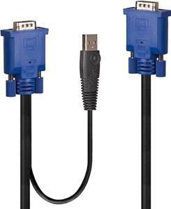 LINDY KVM Adapter [1x VGA - 1x VGA, USB-A] 1.00m Schwarz, Blau