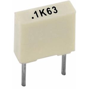 Kemet R82DC4100AA60K+ 1 stuk(s) Polyester condensator Radiaal bedraad 1 µF 63 V 10 % 5 mm (l x b x h) 7.2 x 5 x 10 mm