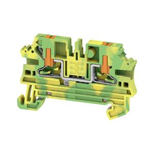 Randaarde-serieklem USH IN, 2,5 mmm/m, 800 V, aantal aansluitingen: 2, aantal etages: 1, groen/geel, oranje Weidmüller AL2C 2.5 PE 2847590000 50 stuk(s)