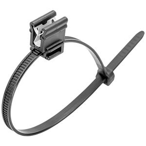 Cimco 181825 Kabelbinder met clip 200 mm 4.60 mm Zwart UV-stabiel, Flexibel 100 stuk(s)