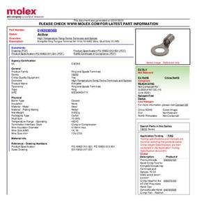 Molex 192030388 Ringkabelschoen Gat diameter: 5 mm 1 stuk(s) Box