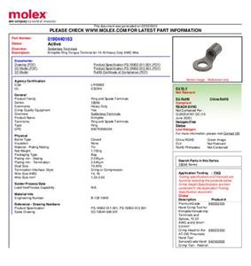 Molex 190440163 Ringkabelschoen 1 stuk(s) Bulk