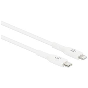 Manhattan USB-Kabel USB-C Stecker, Apple Lightning Stecker 1m Weiß 394512
