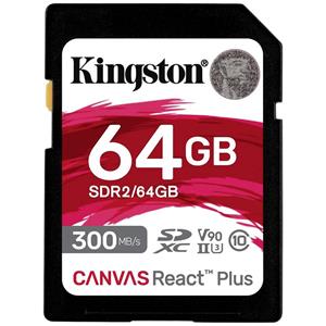 Kingston Canvas React Plus SD-kaart 64 GB Class 10 UHS-II