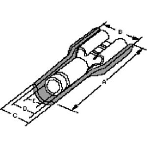 Molex 190020001 Platte stekker (female) Incl. krimphuls Insteekbreedte: 6.35 mm Insteekdikte: 0.81 mm Volledig geïsoleerd Rood 1 stuk(s) Bag