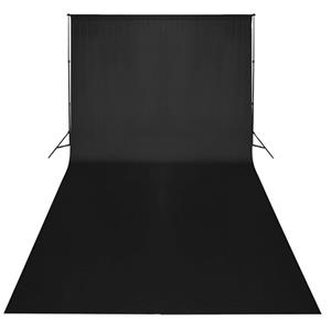 vidaXL Studioset met zwarte achtergrond en lampen 600x300 cm