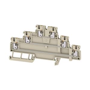 Weidmüller Mehrstock-ReihenklemmeUSH IN, 1.5 mm², 500 V, 15 A, Anzahl der Etagen: 3, dunkelbeige,