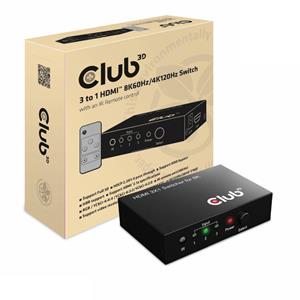 Club 3D 3 - 1 HDMI Switch 8K 60Hz / 4K 120Hz HDMI switch