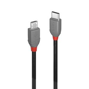 LINDY USB-kabel USB 2.0 USB-C stekker, USB-micro-B stekker 3 m Zwart 36893