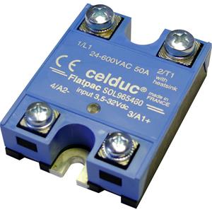 Celduc relais Halfgeleiderrelais SOL965460 60 A Schakelspanning (max.): 600 V/AC, 600 V/DC Schakelend bij overbelasting 1 stuk(s)