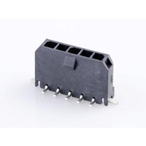 Molex 436500514 Male header, inbouw (standaard) Totaal aantal polen: 5 Rastermaat: 3.00 mm Inhoud: 1 stuk(s) Tape on Full reel