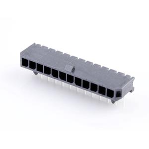 Molex 436501202 Male header, inbouw (standaard) Totaal aantal polen: 12 Rastermaat: 3.00 mm 1 stuk(s) Tray