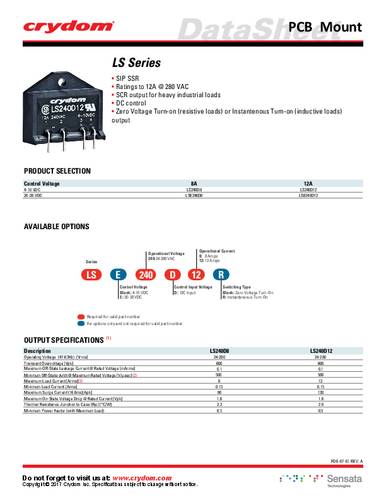 Crydom Halfgeleiderrelais LSE240D12 1 stuk(s)