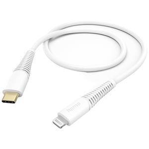 Hama USB-Ladekabel USB 2.0 Apple Lightning Stecker, USB-C Stecker 1.5m Weiß 00201603