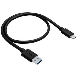 Akyga USB-kabel USB-A stekker, USB-C stekker 1.0 m Zwart AK-USB-15