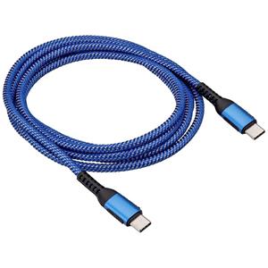 Akyga USB-kabel USB-C stekker, USB-C stekker 1.8 m Blauw AK-USB-38