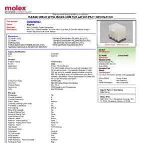 Molex 39290063 Female header, inbouw (standaard) Totaal aantal polen: 6 Rastermaat: 4.20 mm 1 stuk(s) Bulk