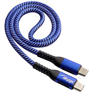 Akyga USB-Kabel USB-C Stecker, USB-C Stecker 0.5m Blau AK-USB-36