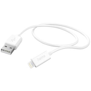 Hama USB-Ladekabel USB 2.0 Apple Lightning Stecker, USB-A Stecker 1m Weiß 00201579