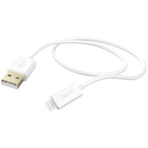 Hama USB-Ladekabel USB 2.0 Apple Lightning Stecker, USB-A Stecker 1.5m Weiß 00201581