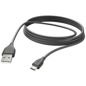 Hama USB-Ladekabel USB 2.0 USB-A Stecker, USB-Micro-B Stecker 3m Schwarz 00201588