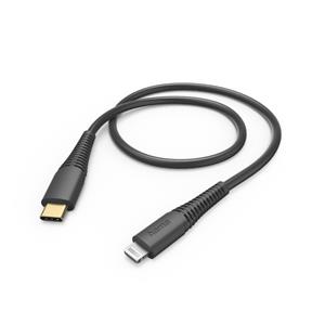 Hama USB-Ladekabel USB 2.0 Apple Lightning Stecker, USB-C Stecker 1.5m Schwarz 00201602