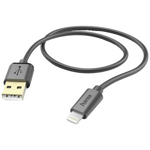 Hama USB-Ladekabel USB 2.0 Apple Lightning Stecker, USB-A Stecker 1.5m Schwarz 00201580