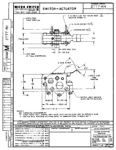 Honeywell SPS 2TT7-RH Klikschakelaar 1 stuk(s)