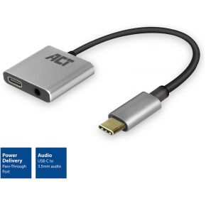ACT USB-C naar audio & oplaadadapter - AC7005