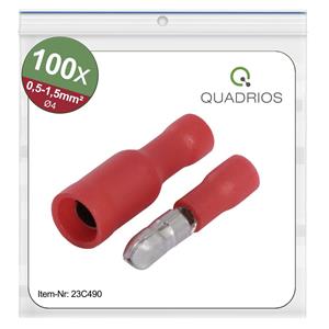 Quadrios 23C490 Rundstecker 0.5mm² 1.5mm² Rot 100St.