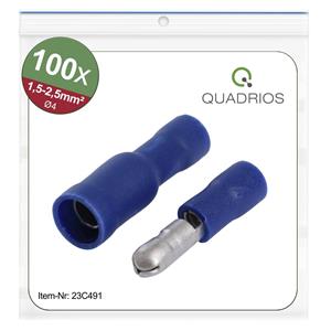 Quadrios 23C491 Rundstecker 1.5mm² 2.5mm² Blau 100St.