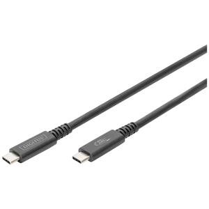Digitus USB-kabel USB 3.2 Gen2 (USB 3.1 Gen2), USB 3.2 Gen2x2, USB 3.2 Gen1 (USB 3.0 / USB 3.1 Gen1) USB-C, USB-C stekker 0.8 m Zwart Flexibel, Afgeschermd,