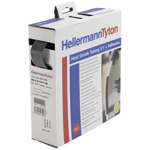 HellermannTyton 308-11800 Schrumpfschlauch mit Kleber Schwarz 19mm 6mm Schrumpfrate:3:1 1St.