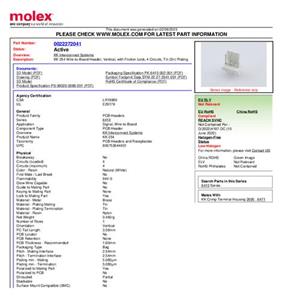 Molex Stiftleiste (Standard) Polzahl Gesamt 4 Rastermaß: 2.54mm 22272041 Bulk