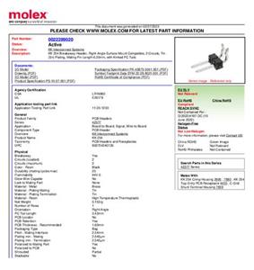 Molex 22289020 Male header (standaard) Totaal aantal polen: 2 Rastermaat: 2.54 mm 1 stuk(s) Bulk