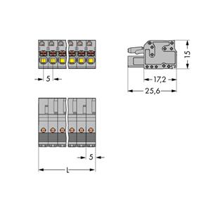 WAGO 2231-106/102-000 Female behuizing-kabel 2231 Totaal aantal polen 6 Rastermaat: 5 mm 50 stuk(s)