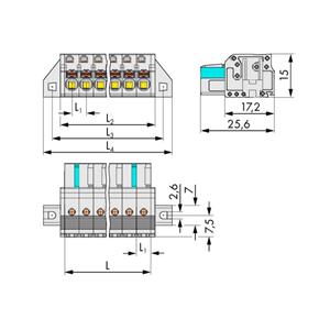 WAGO 2721-103/031-000 Female behuizing-kabel 2721 Totaal aantal polen: 3 Rastermaat: 5 mm 50 stuk(s)