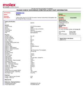 Molex 528061410 Female header (standaard) Totaal aantal polen: 14 Rastermaat: 1.00 mm 1 stuk(s) Tray