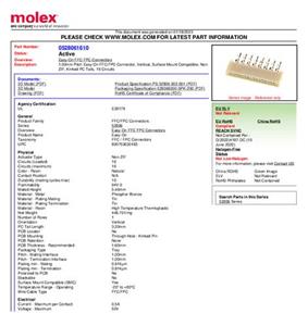 Molex 528061610 Female header (standaard) Totaal aantal polen: 16 Rastermaat: 1.00 mm 1 stuk(s) Tray