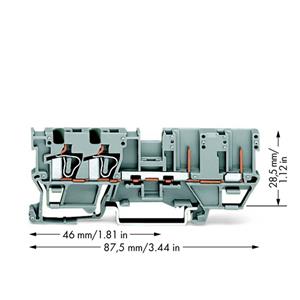 WAGO 769-171 Basisklem 5 mm Spanveer Toewijzing: L Grijs 50 stuk(s)
