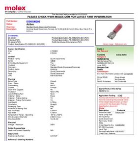 Molex 190430027 Flachstecker Bulk