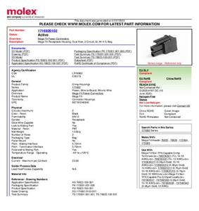Molex 1716920102 Female behuizing (kabel) Totaal aantal polen: 2 1 stuk(s) Bulk