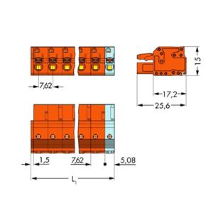 WAGO Buchsengehäuse-Kabel 2231 Polzahl Gesamt 2 Rastermaß: 7.62mm 2231-702/026-000 100St.