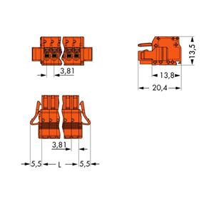 WAGO 2734-205/037-000 Female behuizing-kabel 2734 Totaal aantal polen: 5 Rastermaat: 3.81 mm 50 stuk(s)